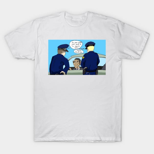 Obama Pulled Over T-Shirt by Felipe.Makes.Cartoons